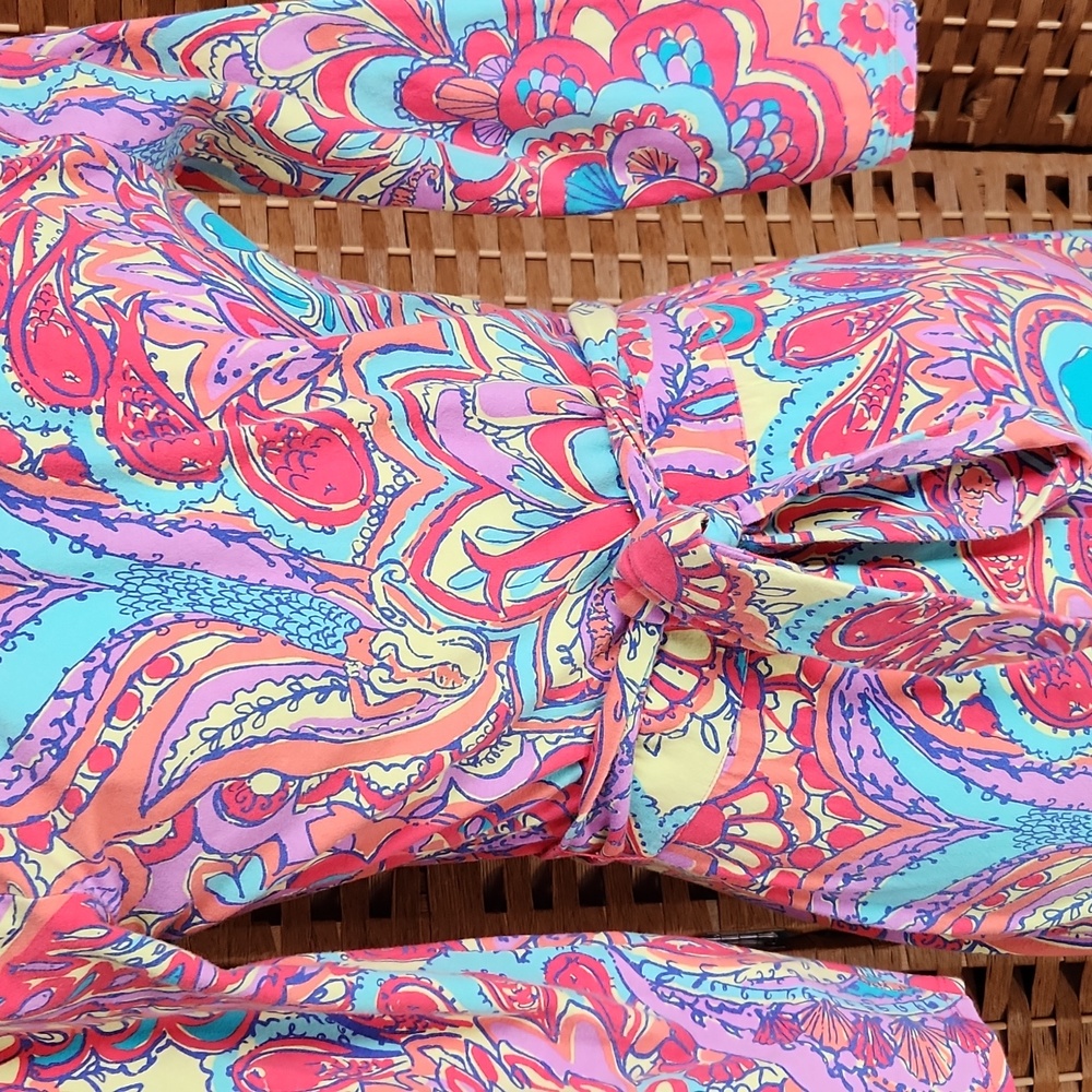 Lilly Pulitzer, Summer, Spring, Adriana Jersey V-neck, Colorful Wrap Maxi Dress - Picture 4 of 9
